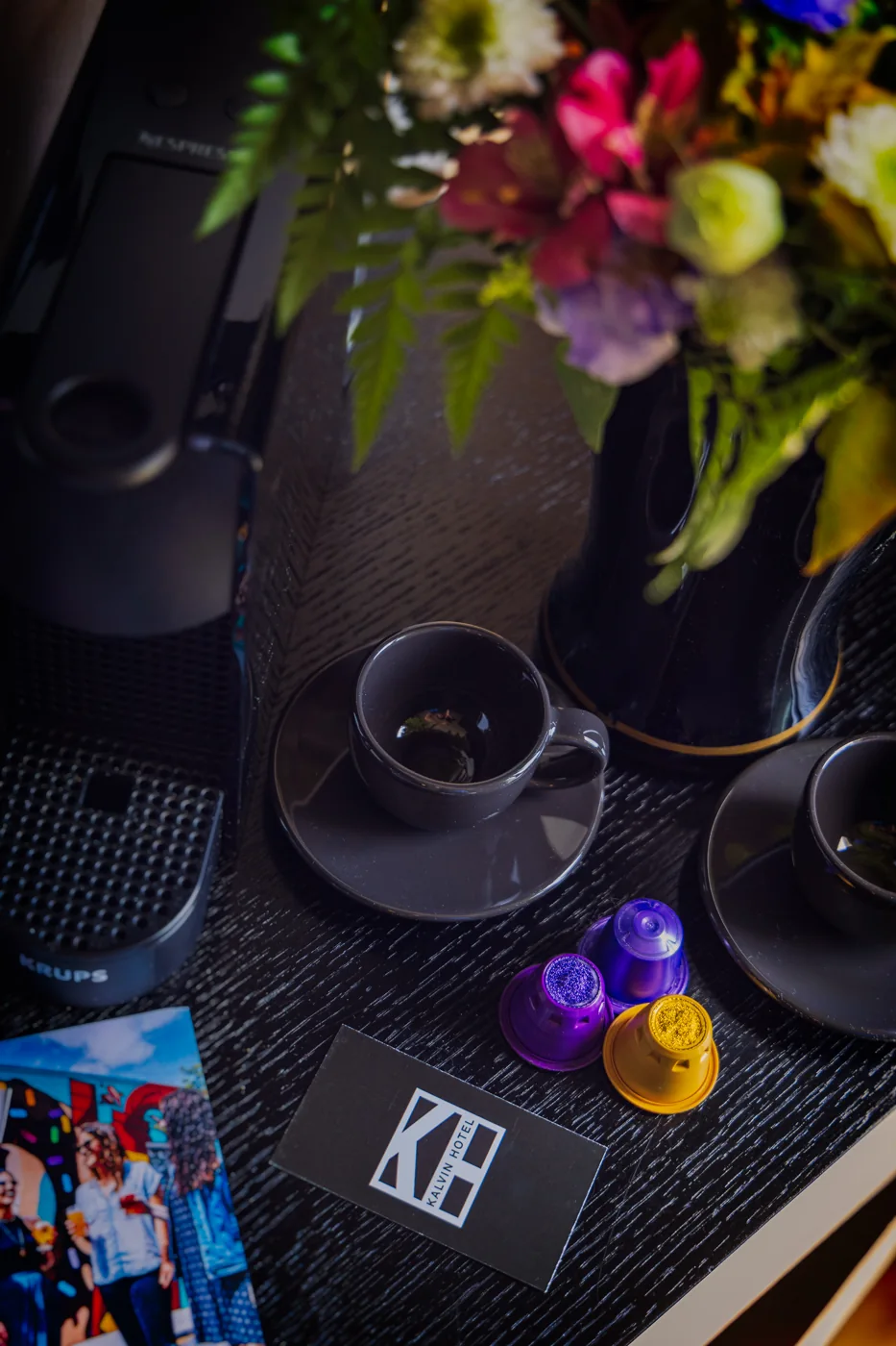 Coffee and refreshments prepared for guests.